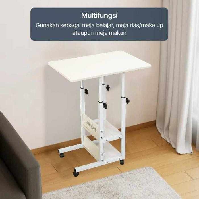 Jual Meja Rak Laptop Kerja Meja Belajar Lipat Roda Standing Portable ...