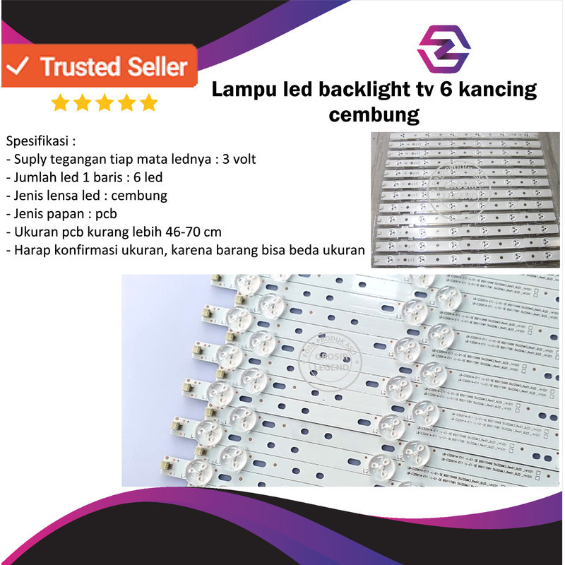 Jual Lampu led backlight tv 6 kancing cembung | Shopee Indonesia