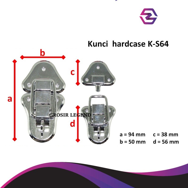 Jual Kunci koper/box/tas/gembok container hardcase accessories K-S64 ...