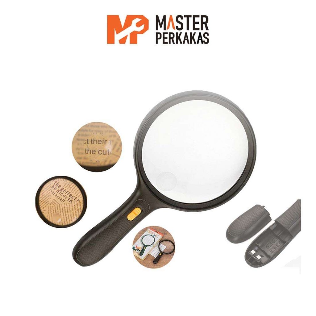 Jual Kaca Pembesar LED Besar 138mm Membaca MP / 1.8x 5x Lampu Lup Lensa ...