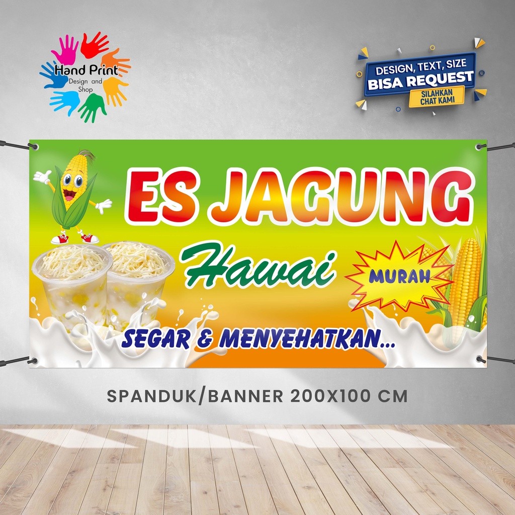 Jual Spanduk Banner Es Jagung Hawai Warna Kuning Minuman Segar Ukuran ...