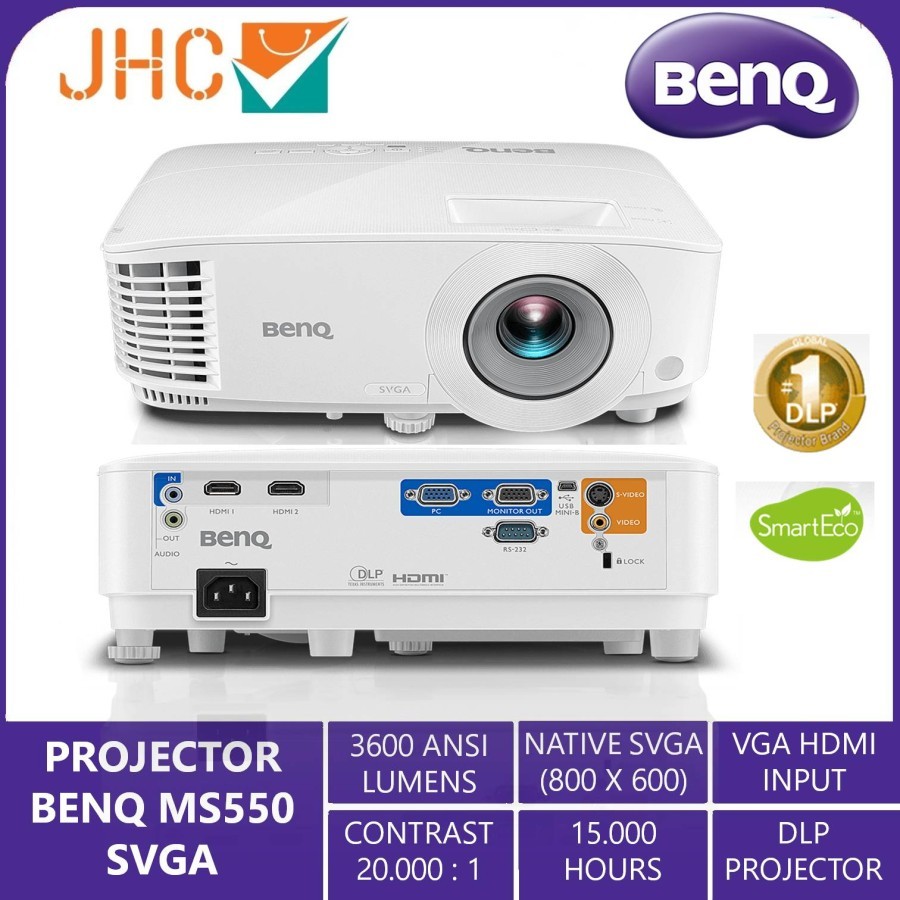 Jual Proyektor BENQ MS550 MS-550 SVGA 3600 Lumens VGA HDMI | Shopee ...