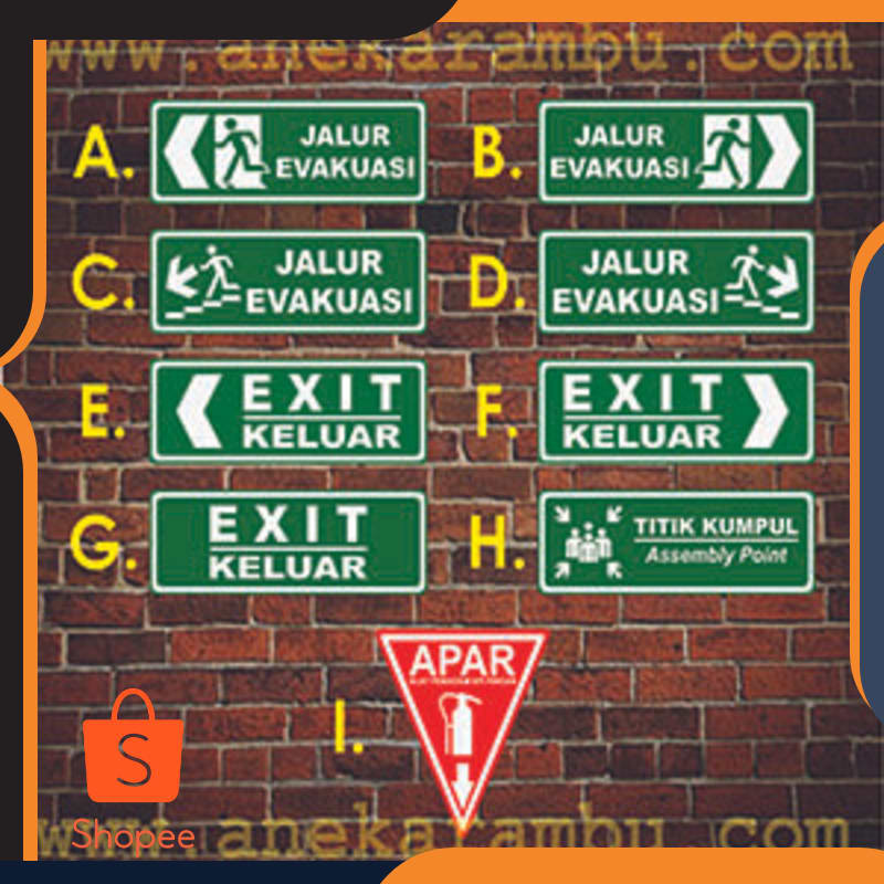 Jual Promo Sign Jalur Evakuasi dan Rambu Exit. Acrylic Ukuran 40 x 15 ...
