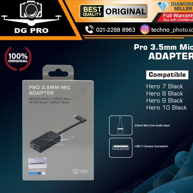 Jual Jual Gopro Pro 3.5Mm Mic Adapter Hero 9 Hero 10 Hero 11 Hero 12 ...