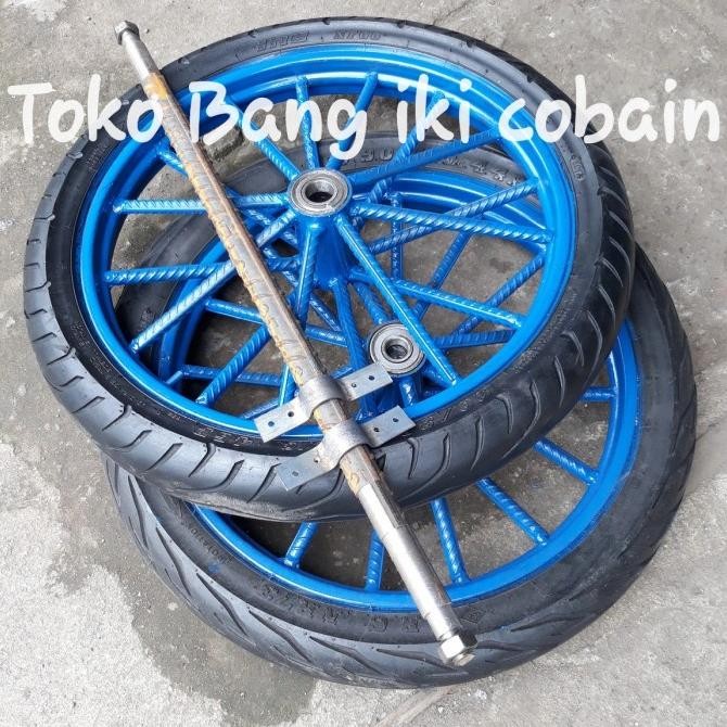 Jual RODA GEROBAK DORONG 1SET RUJI BESI 8BESAR RING 17INCH RODA KASTOR ...
