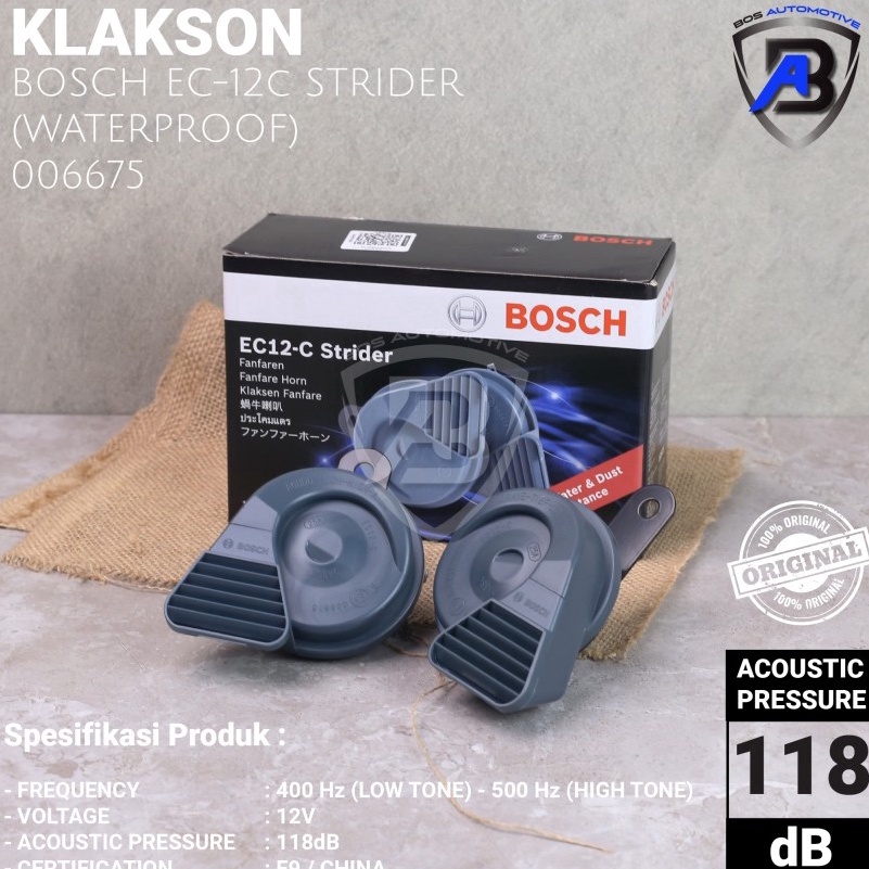 Jual Lti Klakson Mobil Motor Keong Bosch Strider Ec C Waterproof Tanpa Kabel Relay