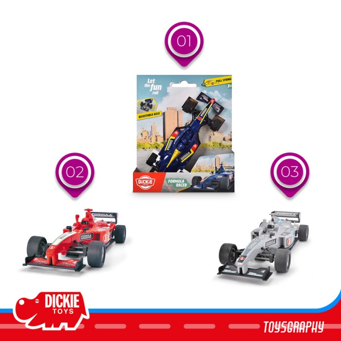 Jual Dickie Toys FORMULA RACER Pull String Cars Mobil Balap | Shopee ...