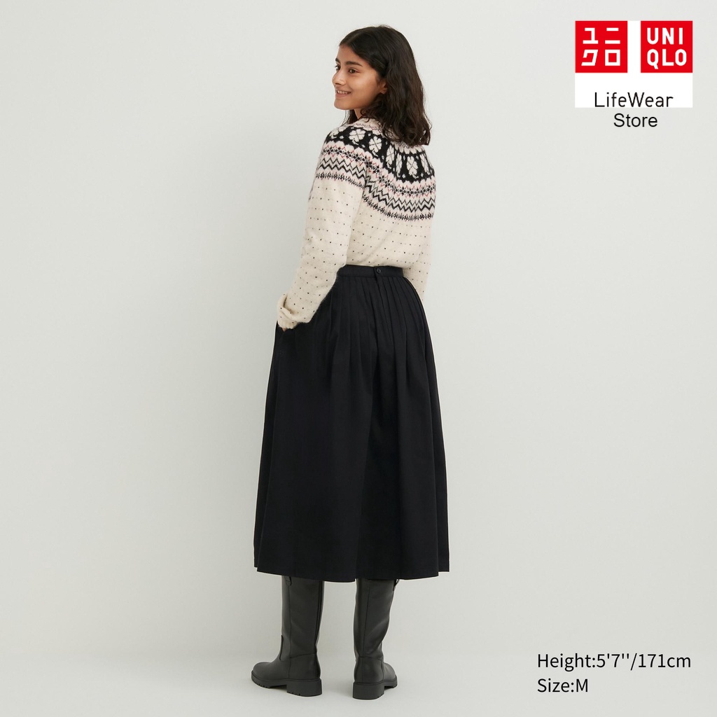 Jual Uniqlo Rok Gather Denim Ines De La Fressange | Shopee Indonesia