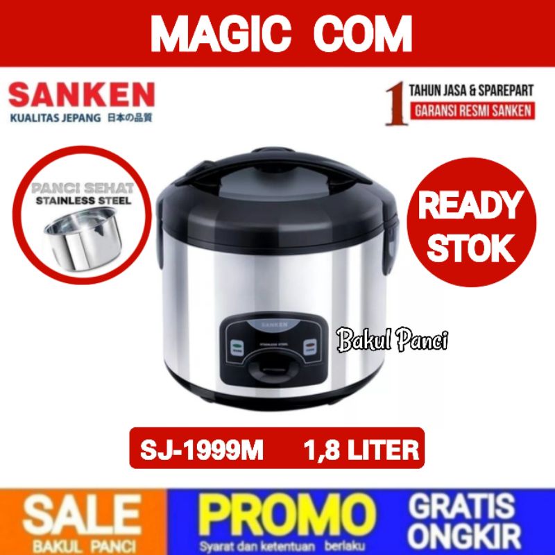 Jual SANKEN MAGIC COM SJ 1999M RICE COOKER STAINLESS 1,8 LITER