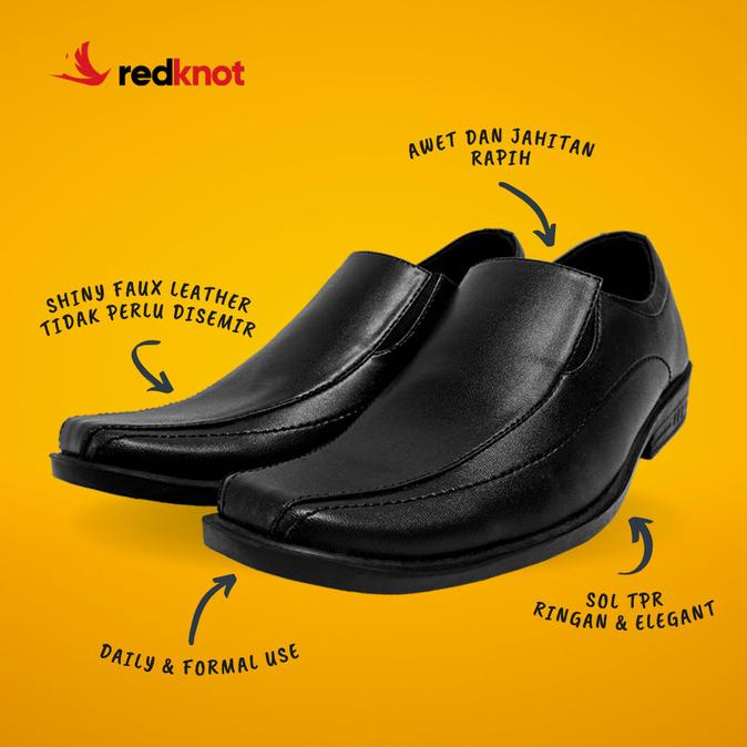 Jual Redknot Michael Boston Hitam Sepatu Pantofel Pria | Shopee Indonesia