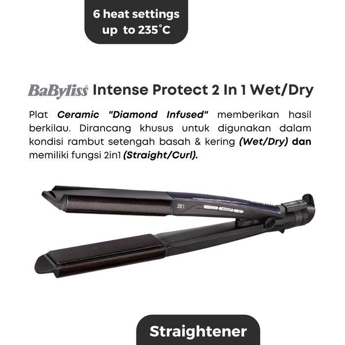 Jual Babyliss Intense Protect In Hair Straightener Wet And Dry