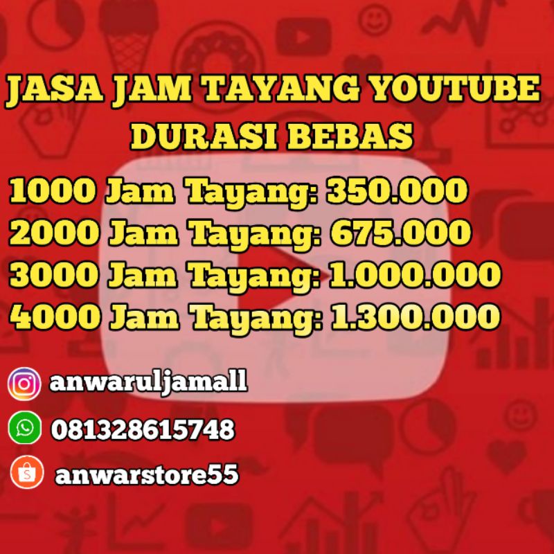 Jasa watch time discount youtube