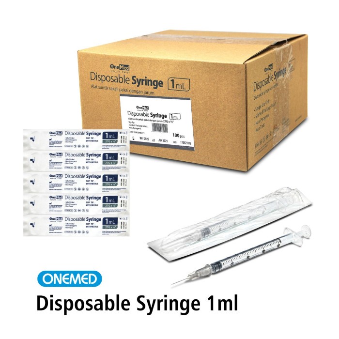 Jual Disposable Syringe Spoit OneMed 1 CC | Shopee Indonesia