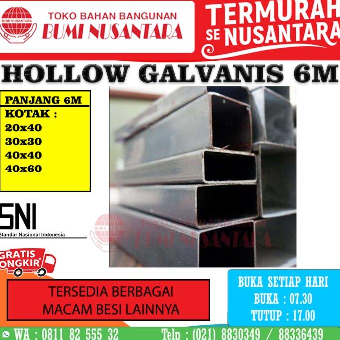 Jual HOLLOW GALVANIS 3X3 30x30 HOLOW STALBUS GALVANIZ PIPA KOTAK 4x2 ...