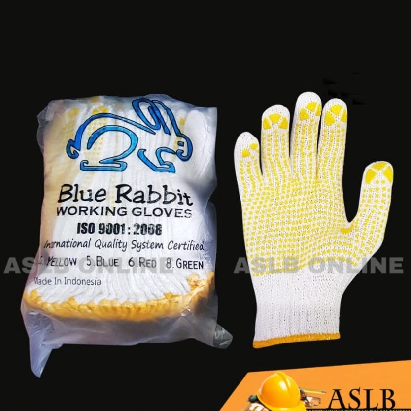 Jual Lk Sarung Tangan Kerja Serbaguna Bintik Kuning Blue Rabbit