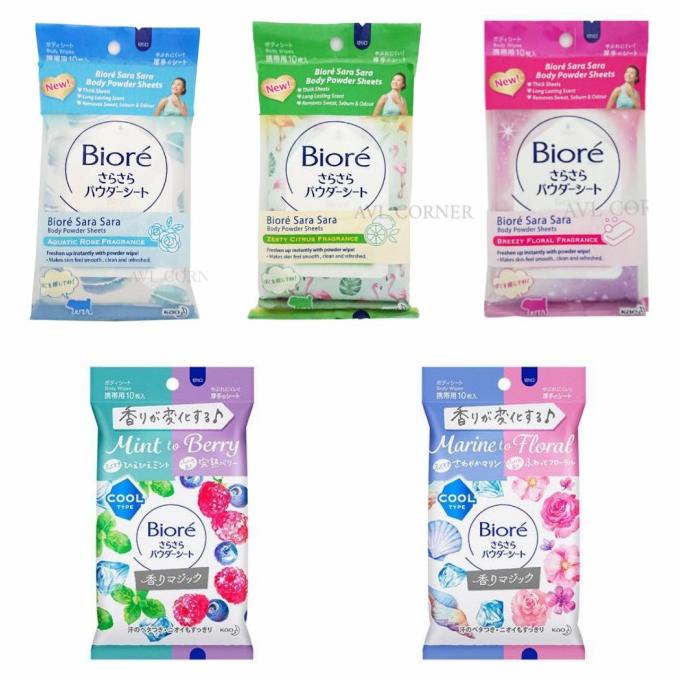 Jual Biore Sara Sara Body Powder Sheets, Tissue basah, Tisiu basah ...