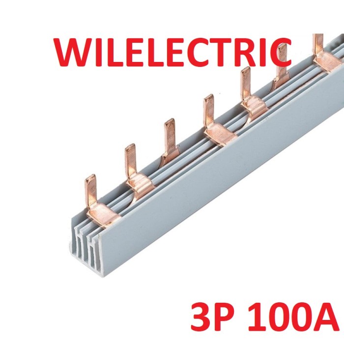 Jual Busbar sisir rel jumper tembaga MCB 3P 3 phase 100A 100 A 1 Meter 1m Shopee Indonesia
