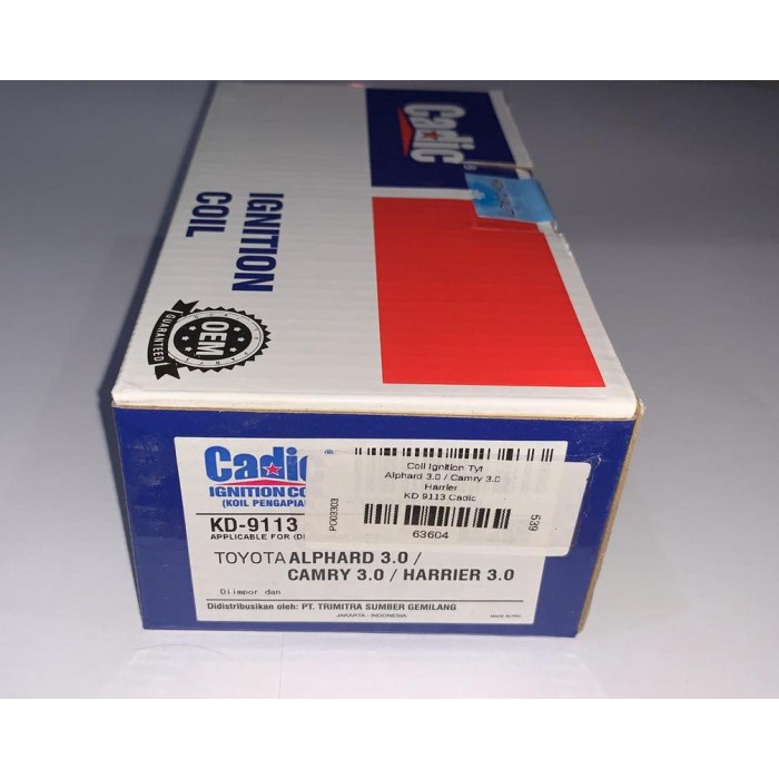 Jual Coil Ignition Toyota Harrier 90919-02234 / Kd 9113 Cadic -63604 ...