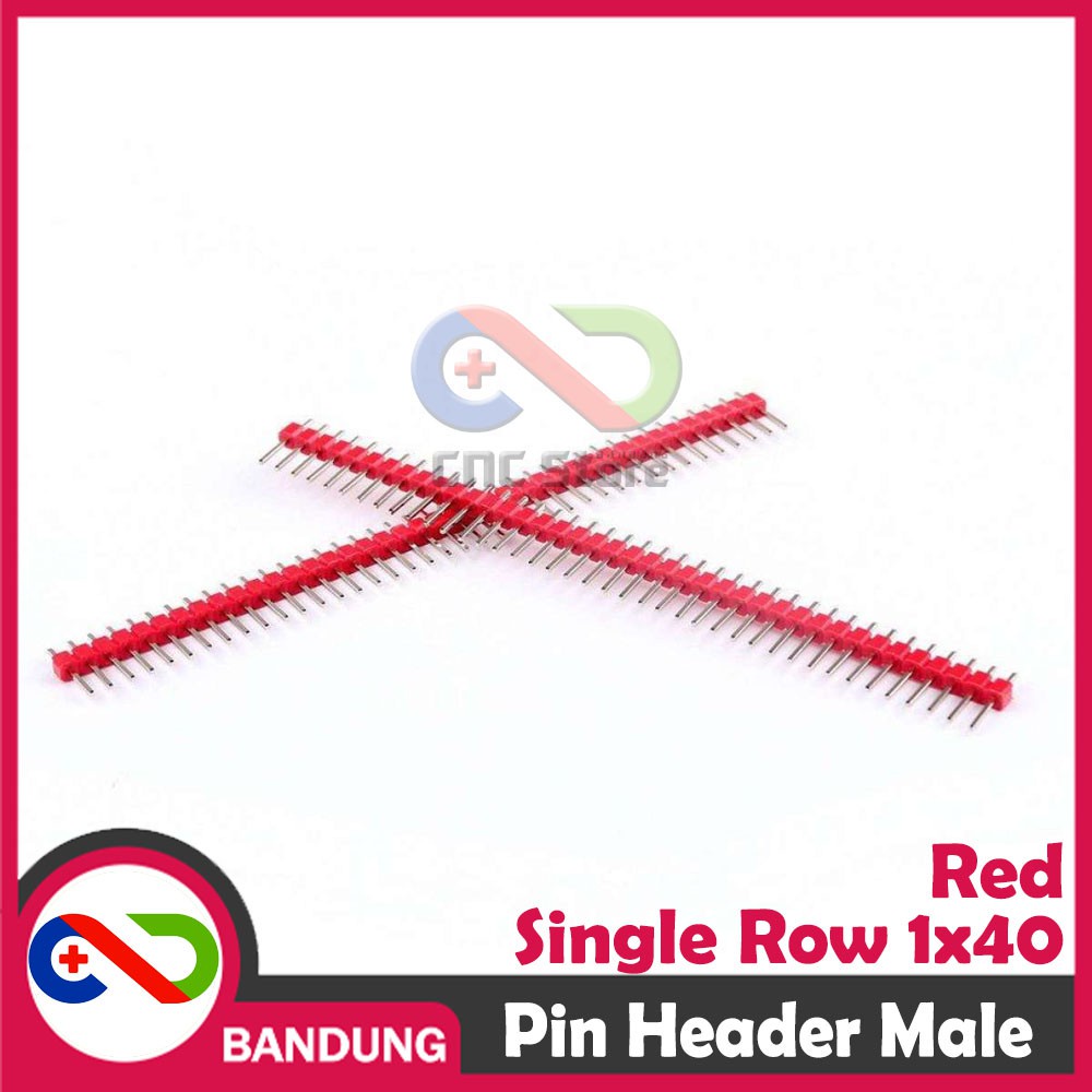 Jual PIN HEADER MALE STRIP SINGLE ROW 1X40 2.54MM RED MERAH | Shopee ...