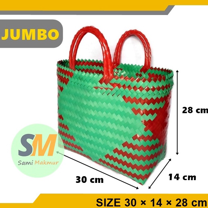 Jual Wsgy7035 Tas Anyaman Plastik Jumbo Kaca Glossy Tas Keranjang Belanja Pasar Tas Anyam 9938