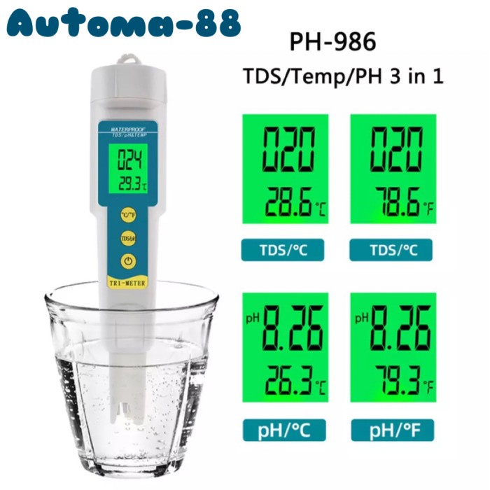 Jual COD Digital Ph Meter Tds Meter Temperature Thermometer Trimeter Ph ...
