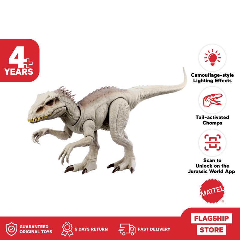 Jual Jurassic World Dino Trackers White Indominus Rex Mainan Action Figure Shopee Indonesia 4342