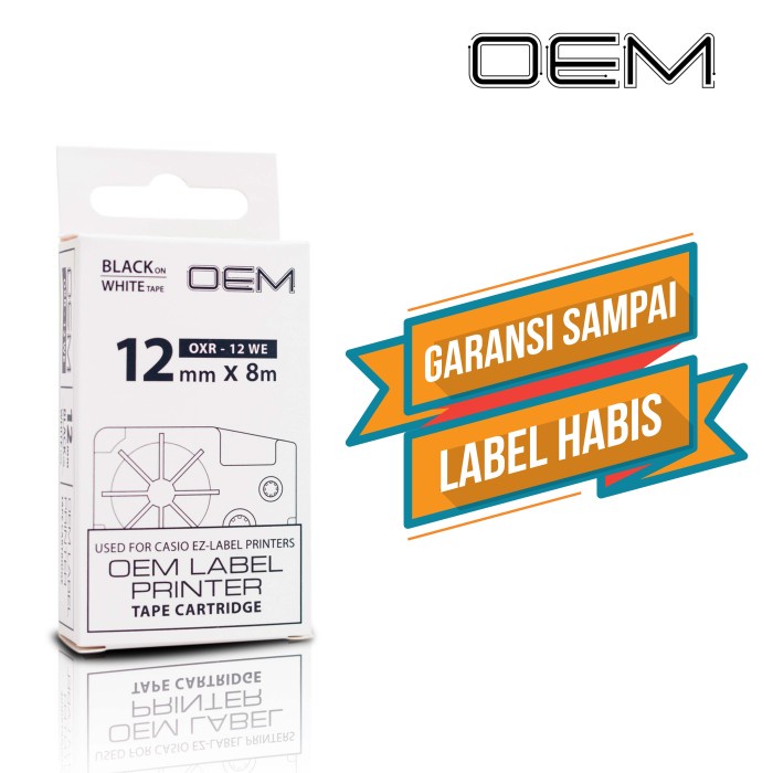 Jual Discount Oem Tape Ez Label Casio 12Mm Black Ink White (Oxr12We