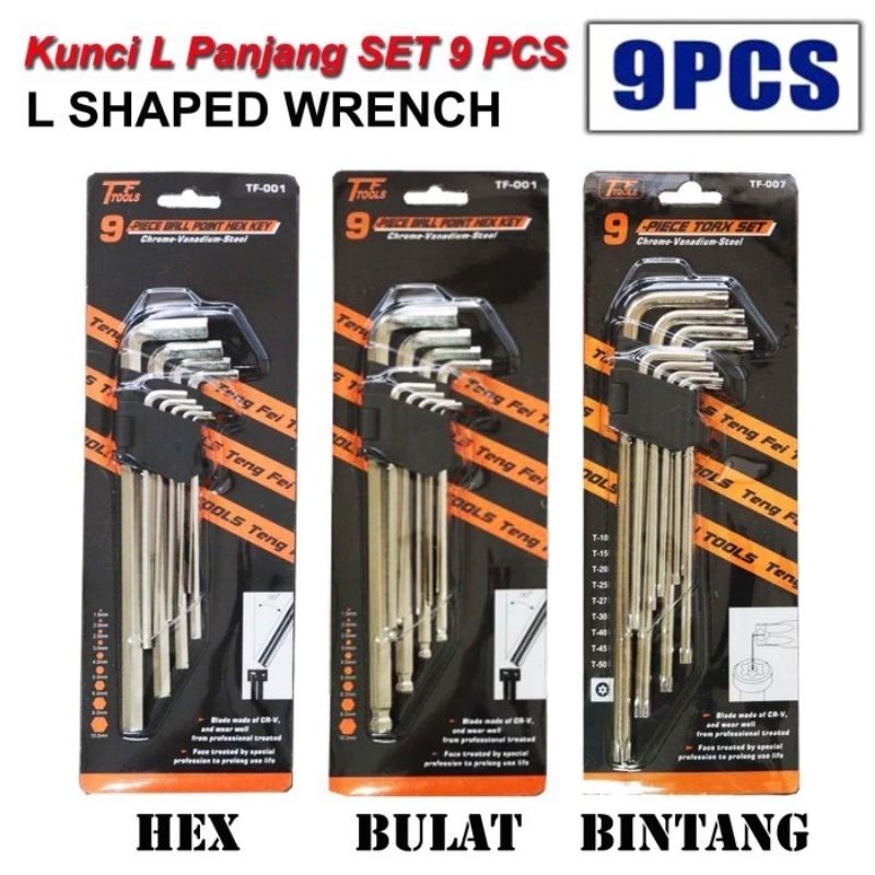 Jual Kunci Set L Bintang Kunci L Set Panjang Ball Point Kunci L