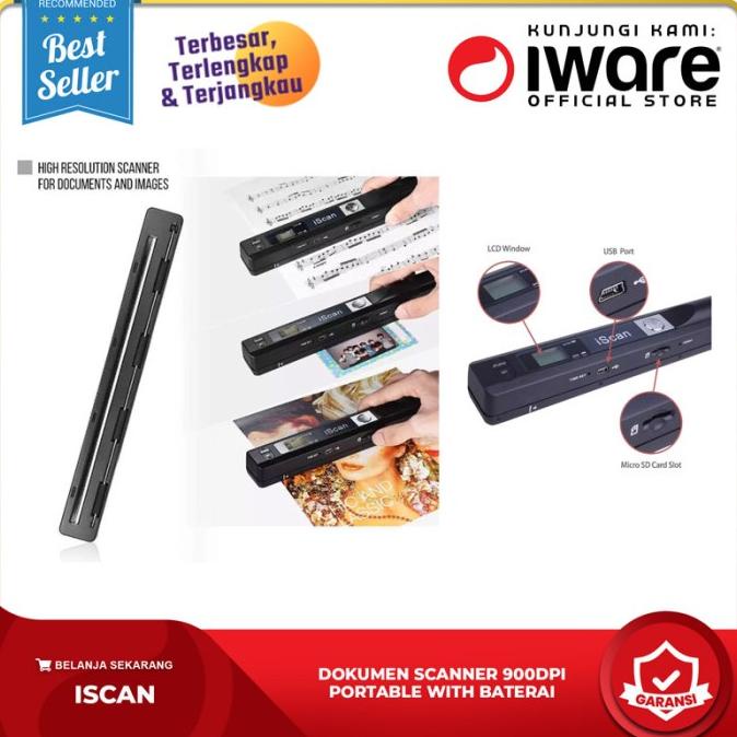 Jual iScan 900 DPI Portable Scanner Handyscan A4 Photo Scan Skypix ...