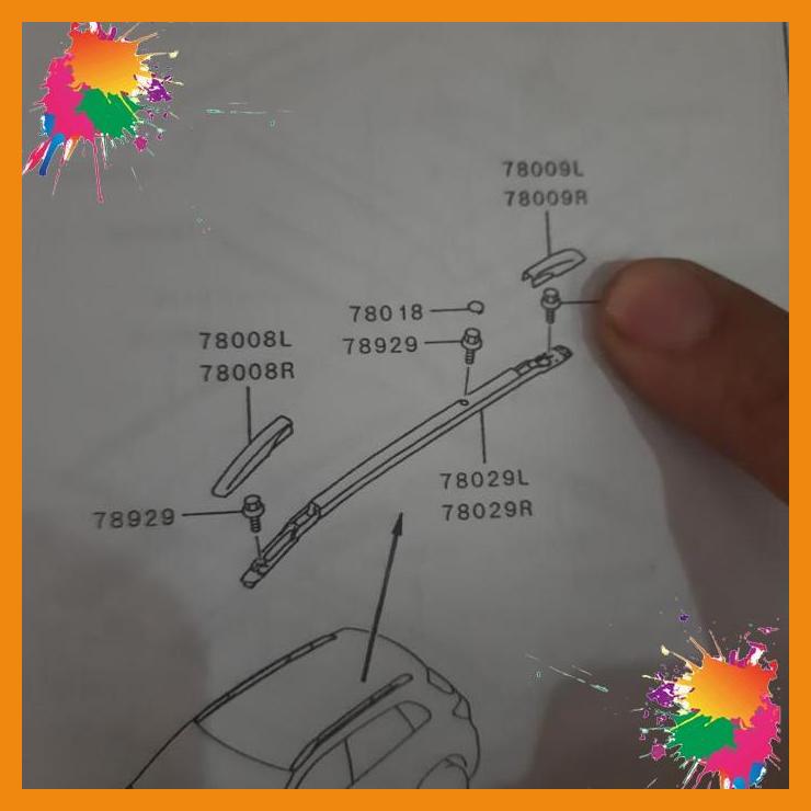Jual cover tutup roof rack mitsubishi outlander bagian belakang asli ...