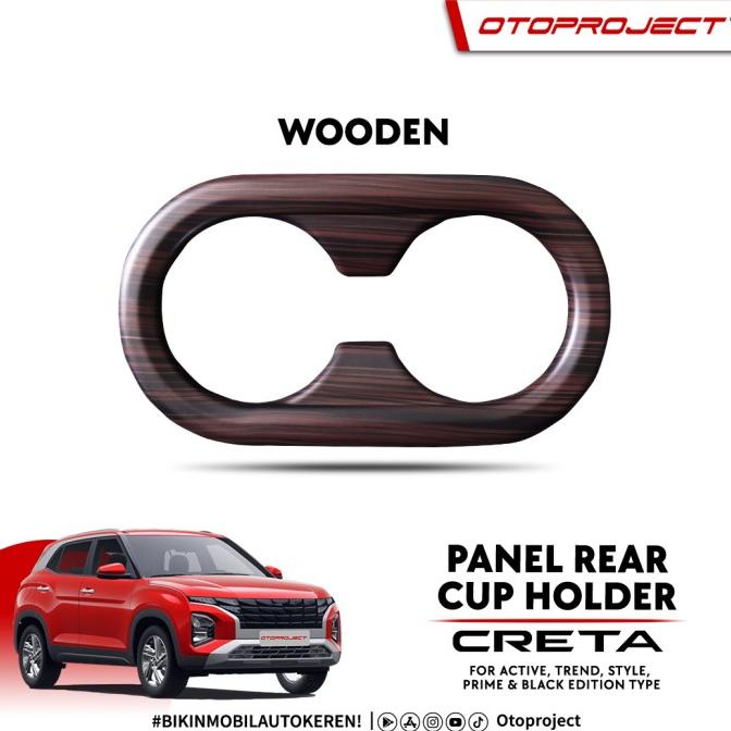 Jual Otoproject- Panel Rear Cup Holder Creta - WOODEN | Shopee Indonesia