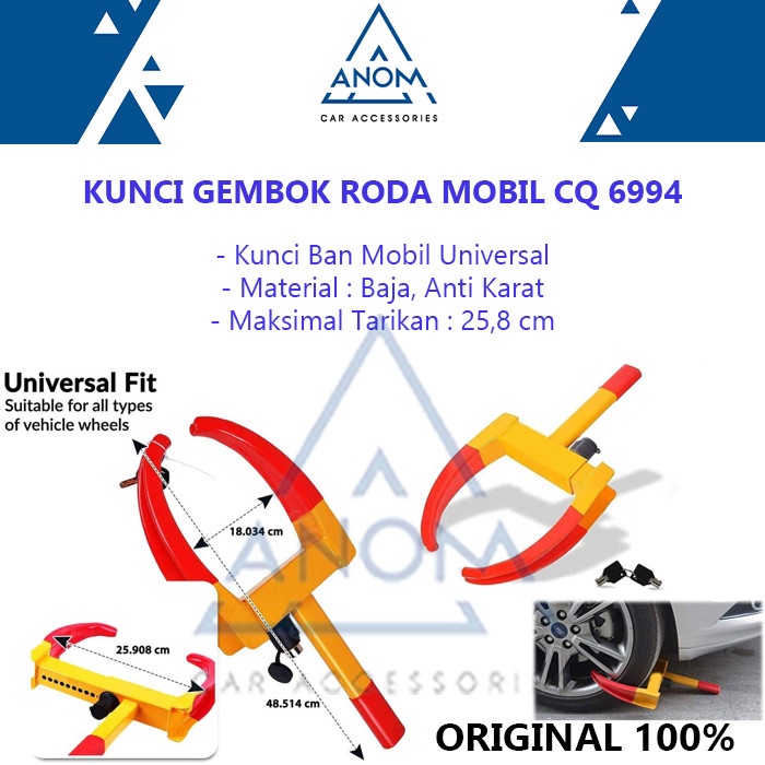 Jual Cod Kunci Gembok Pengaman Roda Ban Mobil Wheel Lock Premium Cq ...