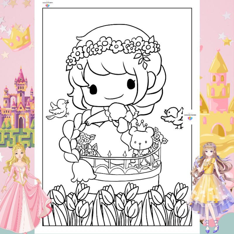 Jual Kertas Mewarnai Kertas Gambar Princess And Girl Kertas