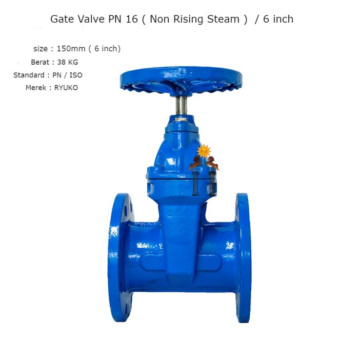 Jual Gate Valve cast Iron ( Non rising Steam ) PN 16 / 150mm ( 6 Inch ...