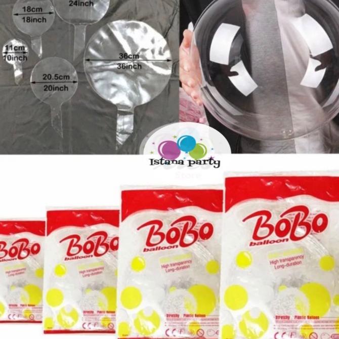 Jual Balon pvc bobo 24 inch / balon transparan bening per pack isi 50 ...