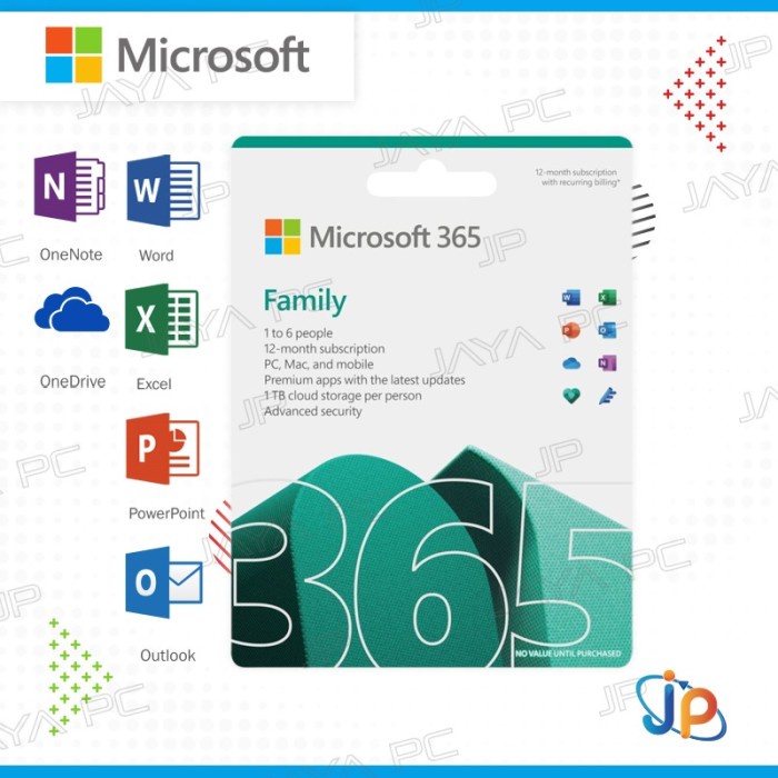 Jual Microsoft Office 365 Family POSA CARD Software Original Pc & Mac ...