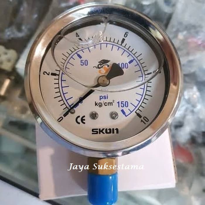 Jual Harga!! Pressure Gauge 10 Bar kg/cm2 2,5" inch Skon / Manometer