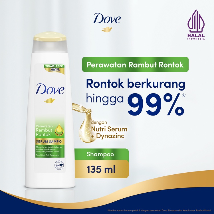 Jual Dove Shampoo Perawatan Rambut Rontok Berkurang 99% Dengan Nutri ...