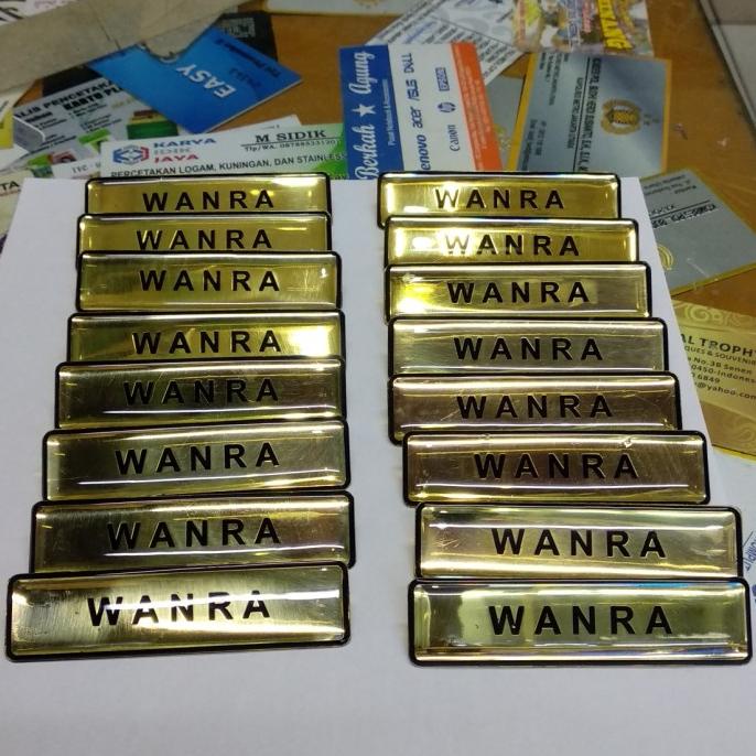 Jual Nama Dada atau Name Tag atau Papan nama Kuningan Shopee Indonesia
