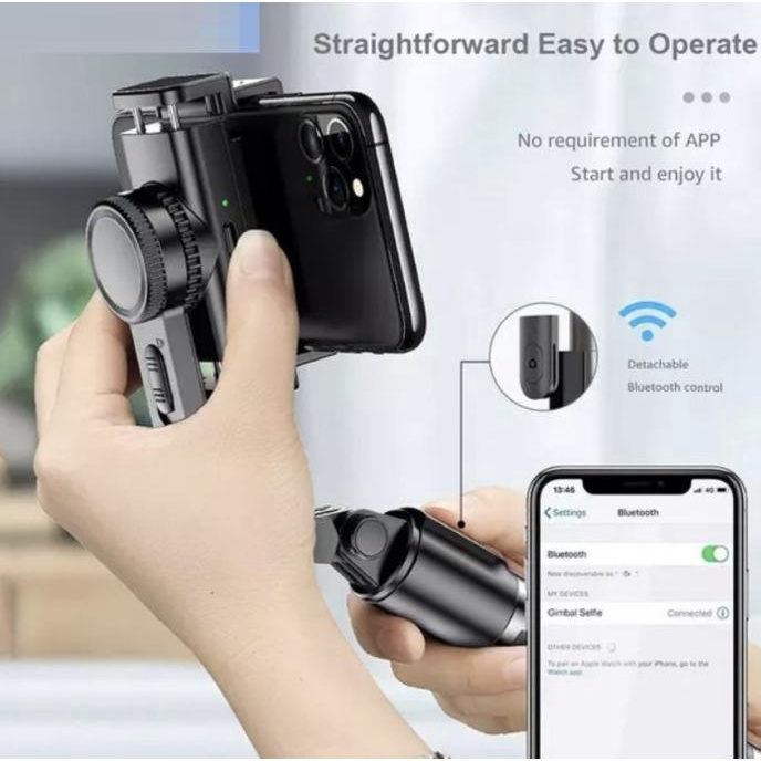 Jual Gimbal Stabilizer HP Q08 Selfie Stick Tripod Shooter Smartphone ...