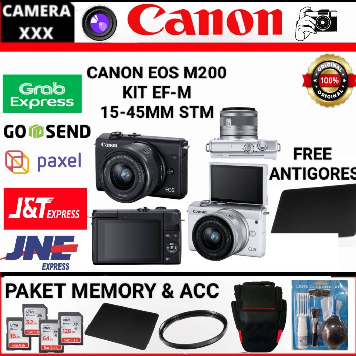 Jual Canon Eos M200 Kit 1545Mm Stm/ Kamera Mirroles Canon M200 Kit 15