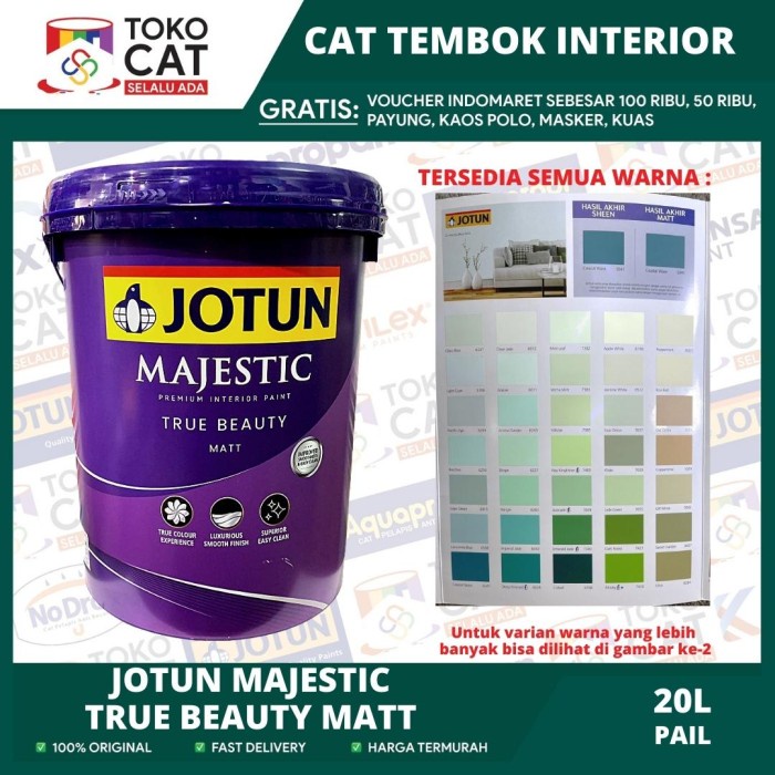 Jual Cat Tembok Interior Jotun Majestic True Beauty Matt Warna Putih 20 Liter Pail Cat Tembok 8709