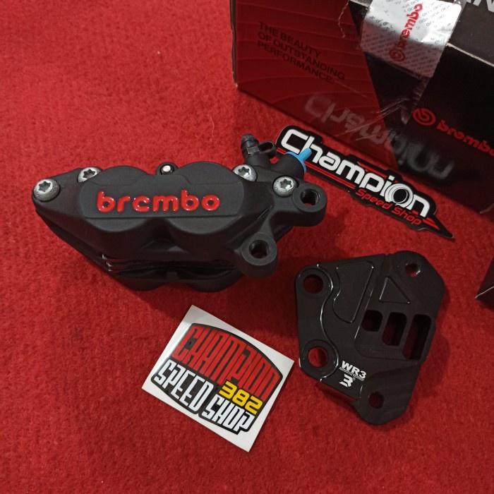 Jual Paket Bracket Kaliper Depan Brembo Wr3 Black 4 Piston P4 4P Xmax ...