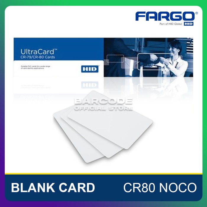 Jual Kartu Pvc Blank Id Card Ultracard Noco Cr80 Fargo Evolis Datacard ...