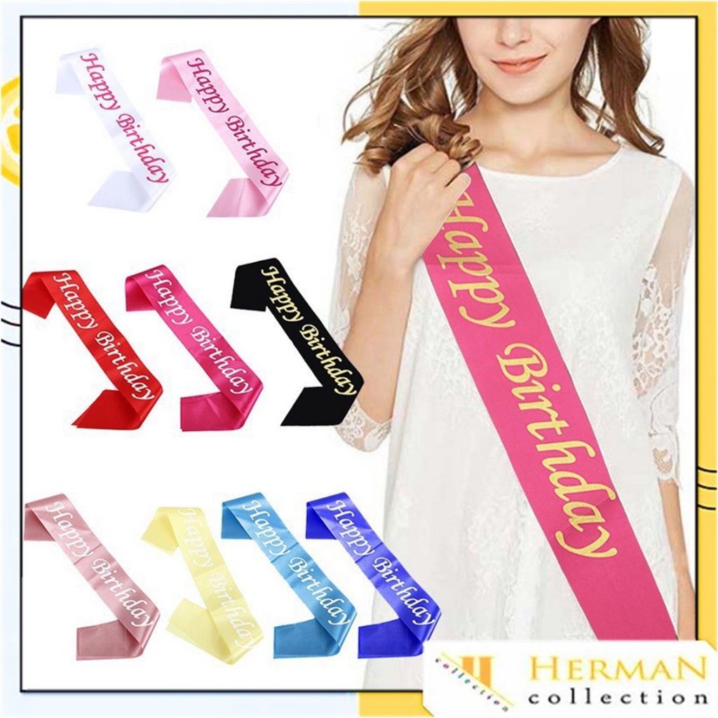 Jual HC Selempang Ulang tahun Sash Happy Birthday Girl Bride To Be