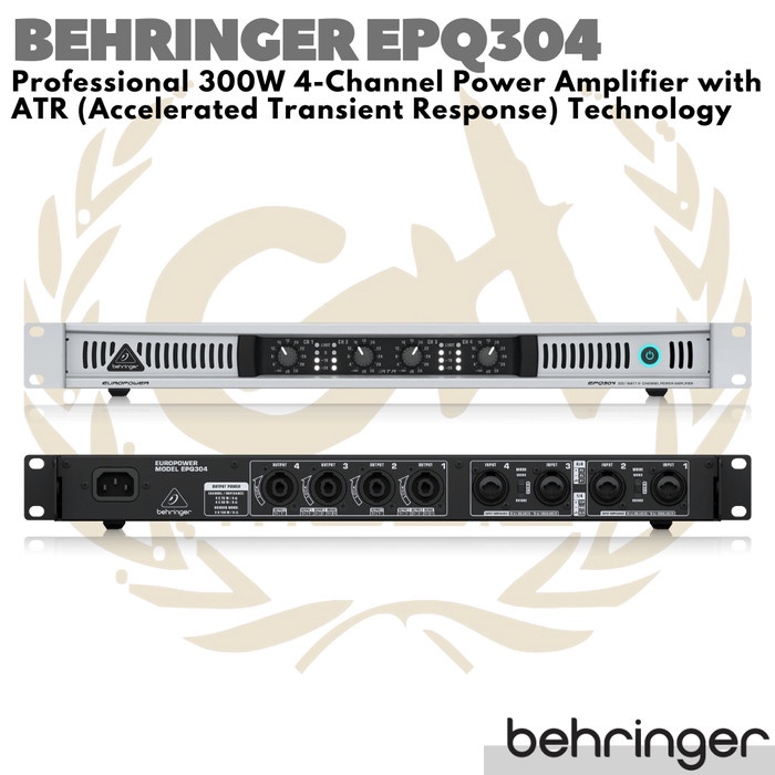 Jual BEHRINGER EUROPOWER EPQ304 300W 4 Channel Power Amplifier with ATR