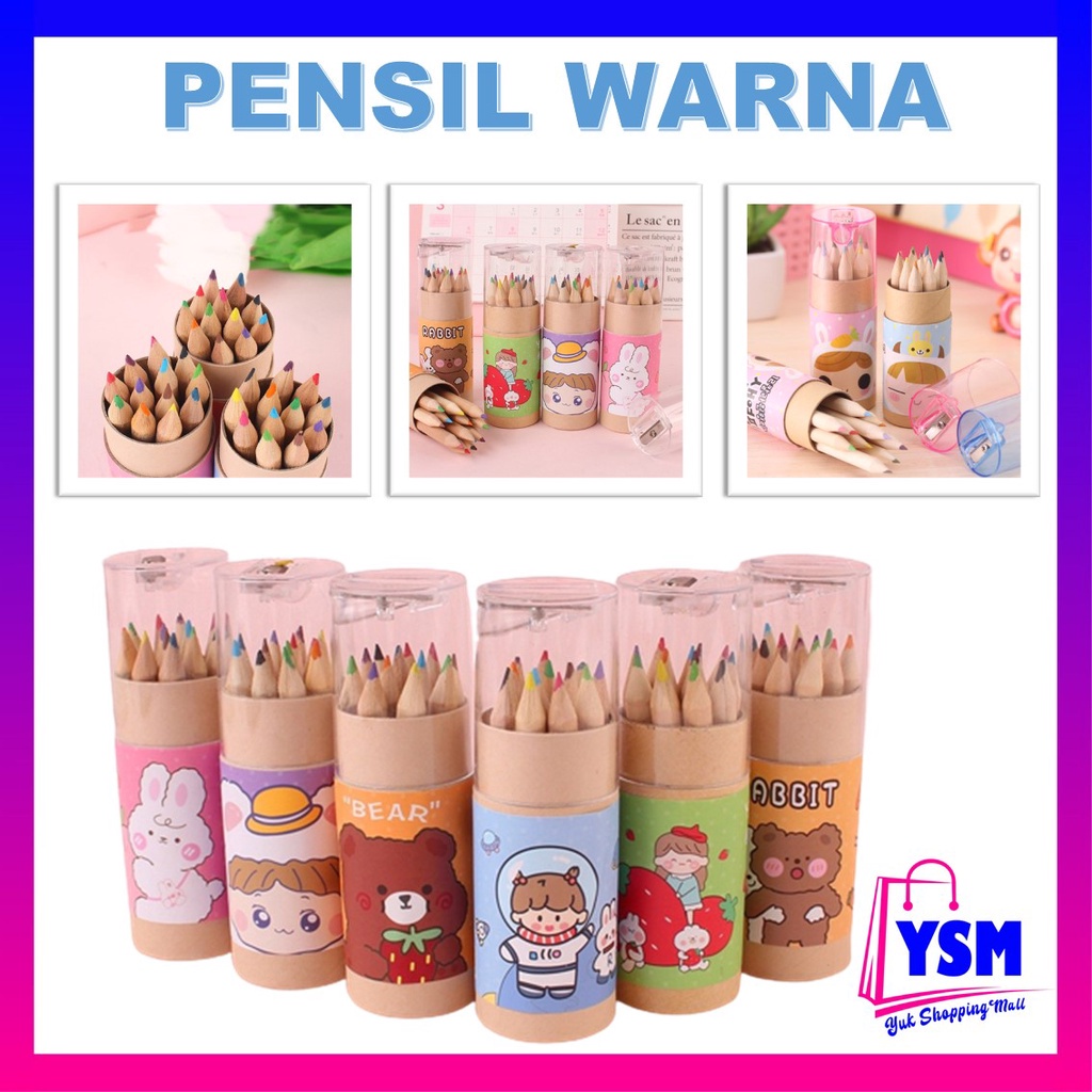 Jual Ysm Pensil Warna 12 In 1 Serutan Pensil Color Pencils Quality