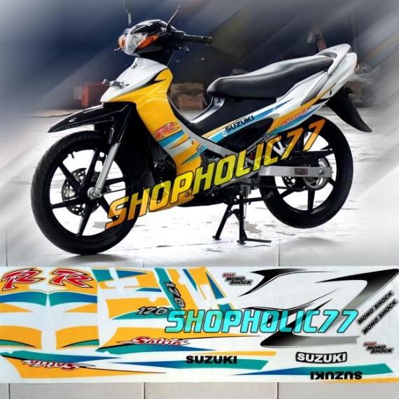 Jual Striping Satria Hiu 2 tak Warna Kuning Putih Satria Lscm Laminasi ...