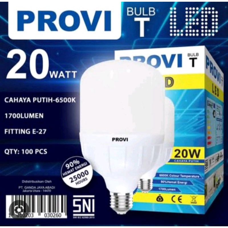 Jual Lampu LED Provi T bulp Bodi Kapsul 20w 15w 10w 5w / Lampu led ...