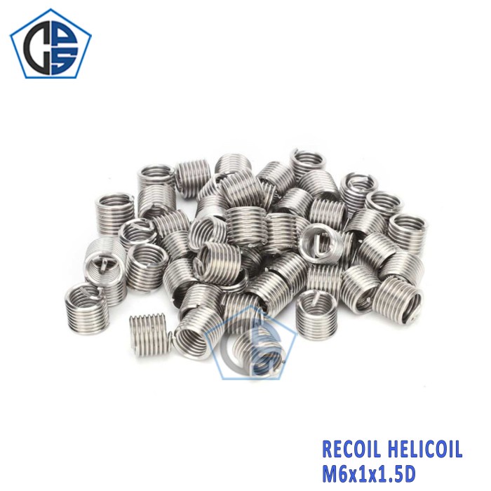 Jual Recoil Heli coil m6 x 1 Easy cut ulir Sisipan Spiral untuk Baut ...